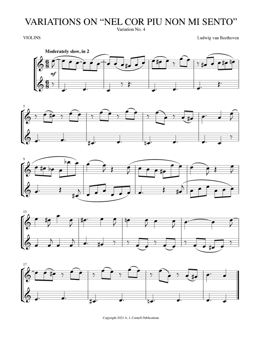 Variations on “Nel cor piu non mi sento,” Variation No. 4