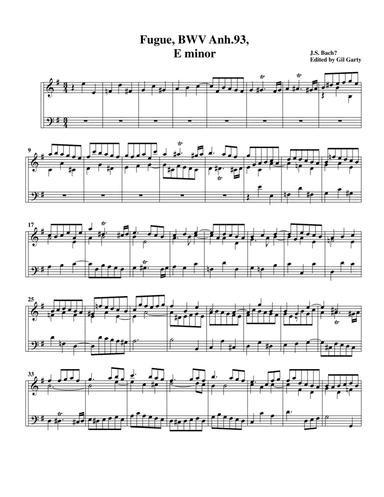 Fugue BWV Anh. 93, E minor
