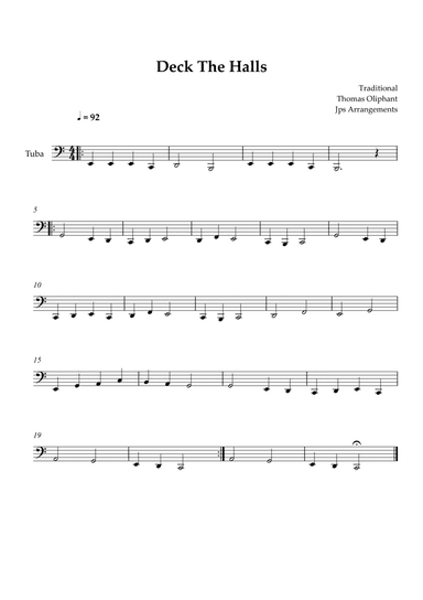 Deck The Halls For tuba