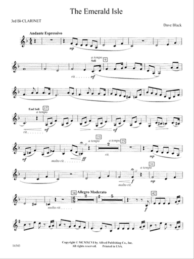 The Emerald Isle: 3rd B-flat Clarinet
