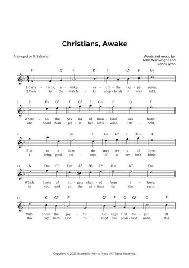 Christians, Awake (Key of F Major)