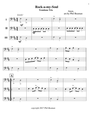 Rock-a-my-Soul - Trombone Trio
