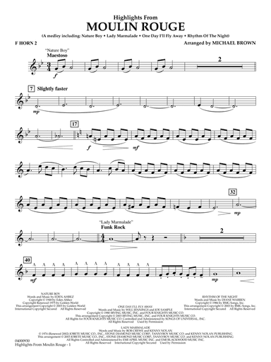Highlights from Moulin Rouge - F Horn 2
