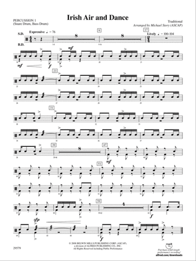 Irish Air and Dance: 1st Percussion