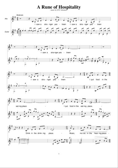 A rune of hospitality (alto voice and guitar version)