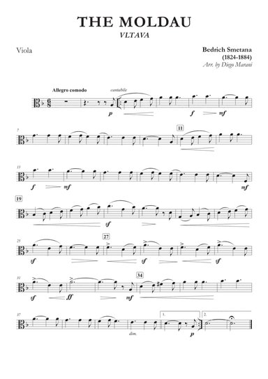 The Moldau for Viola and Piano