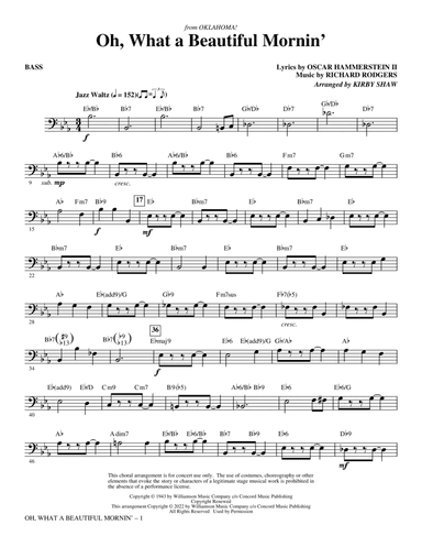Oh, What A Beautiful Mornin' (from Oklahoma!) (arr. Kirby Shaw) - Bass