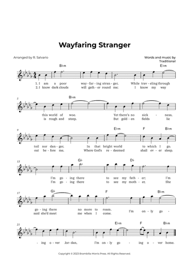 Wayfaring Stranger (Key of B-Flat Minor)