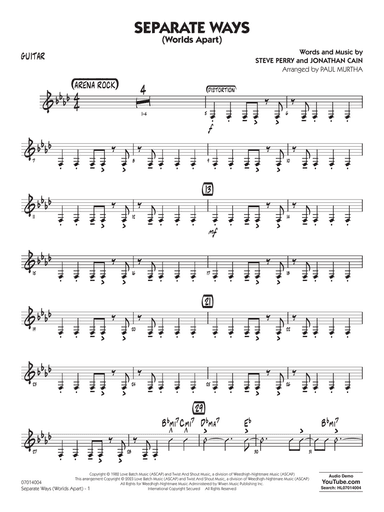 Separate Ways (Worlds Apart) (arr. Paul Murtha) - Guitar