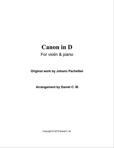 Canon in D for violin and piano