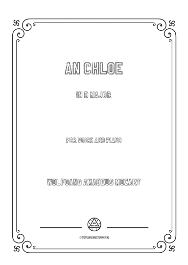 Mozart-An Chloe in D Major,for Voice and Piano