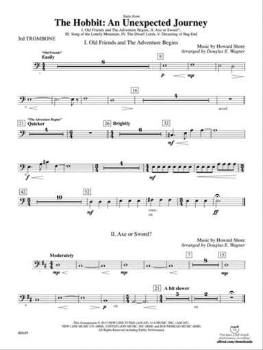 The Hobbit: An Unexpected Journey, Suite from: 3rd Trombone