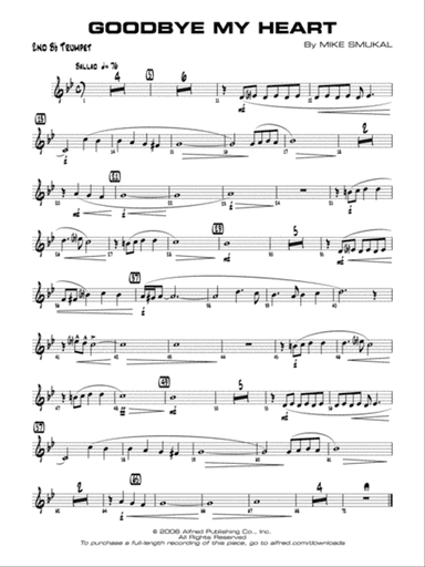 Goodbye My Heart: 2nd B-flat Trumpet
