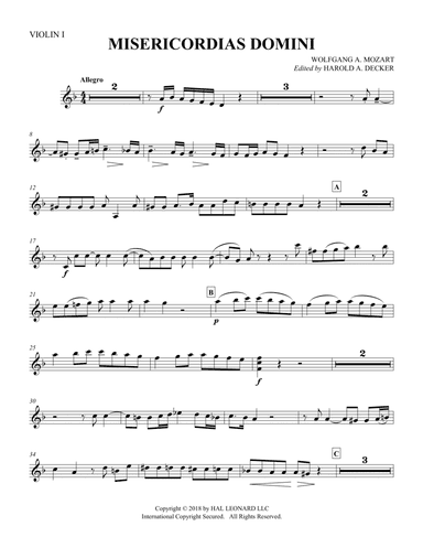 Misericordias Domini (arr. Harold Decker) - Violin 1