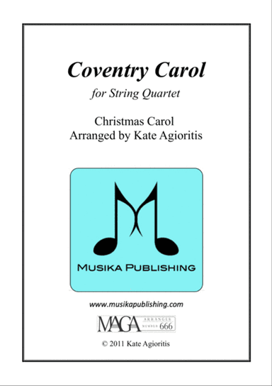 Coventry Carol - Jazz Arrangement for String Quartet