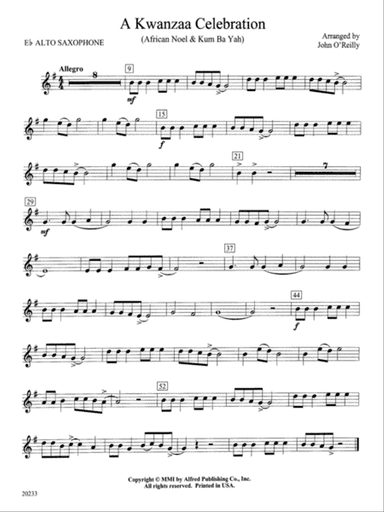 A Kwanzaa Celebration: E-flat Alto Saxophone