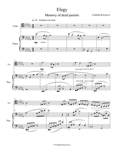 Elegy. Memorybof dead parents