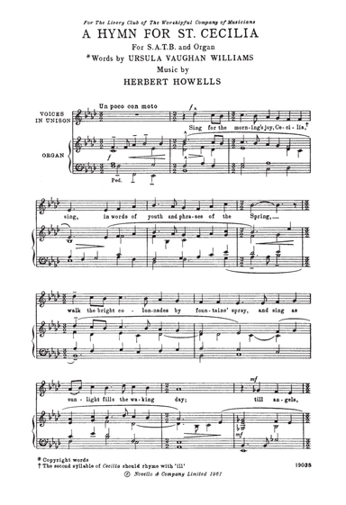 A Hymn For St Cecilia