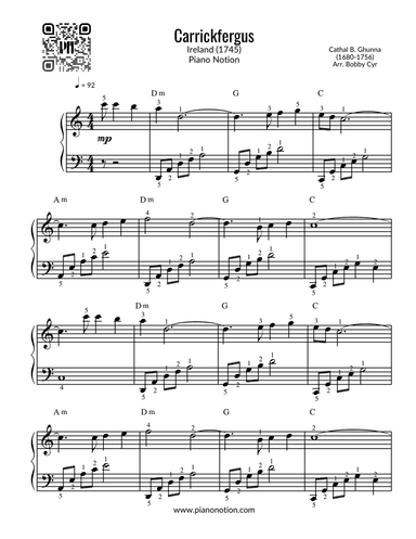 Carrickfergus (Piano Solo)