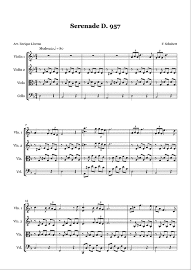 Serenade (Ständchen) D. 957 - String Quartet