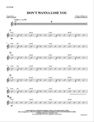 Don't Wanna Lose You: Guitar