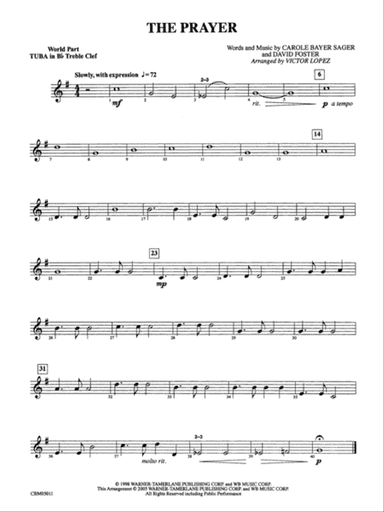 The Prayer: (wp) B-flat Tuba T.C.