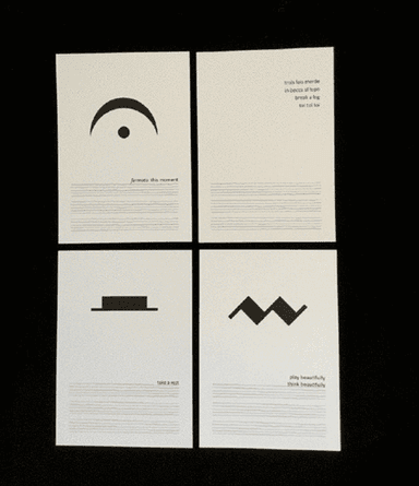 Set of 4 postcards - music signs