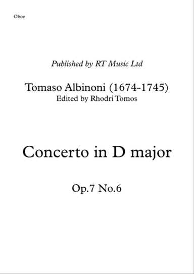 Albinoni Concerto D major Op.7 No.6 - solo trumpet and piccolo trumpet parts