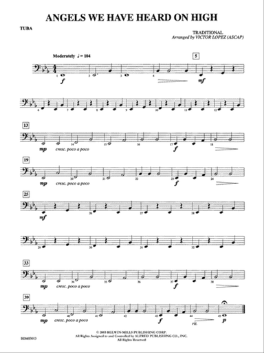 Angels We Have Heard on High: Tuba