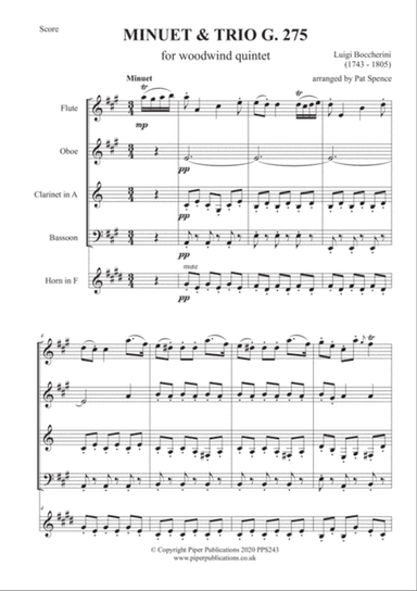 BOCCHERINI MINUET & TRIO G. 275