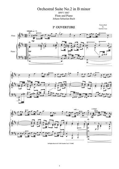 Bach - Suite no.2 in B minor BWV 1067 for Flute and Piano