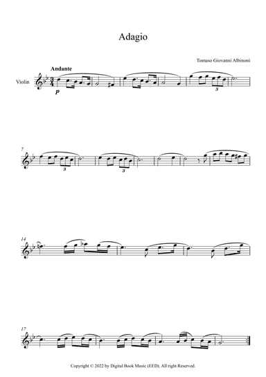 Adagio (In G Minor) - Tomaso Giovanni Albinoni (Violin)