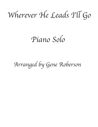 Take Up Thy Cross Piano Solo