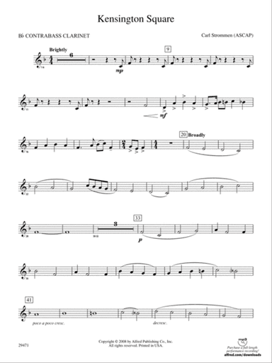 Kensington Square: (wp) B-flat Contrabass Clarinet