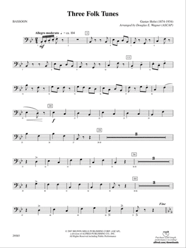 Three Folk Tunes: Bassoon