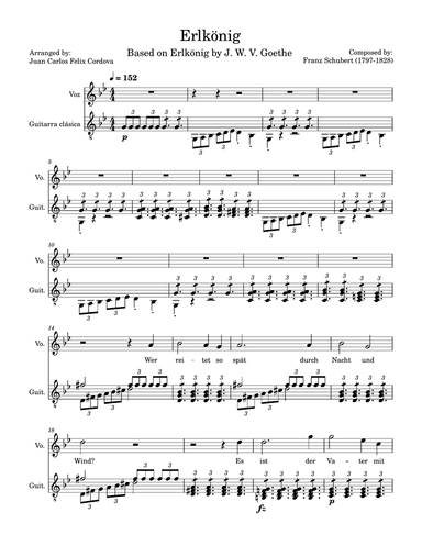 Erlkönig, D.328 in G minor for voice and guitar