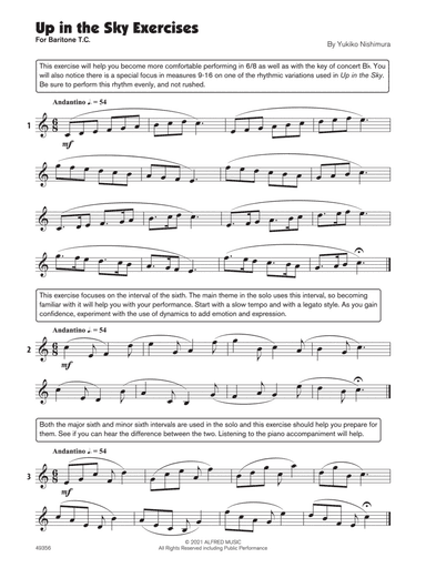 Up in the Sky (Sound Innovations Soloist, Baritone Treble Clef)