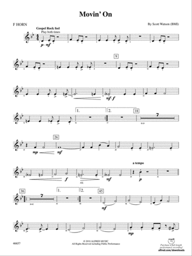Movin' On: 1st F Horn