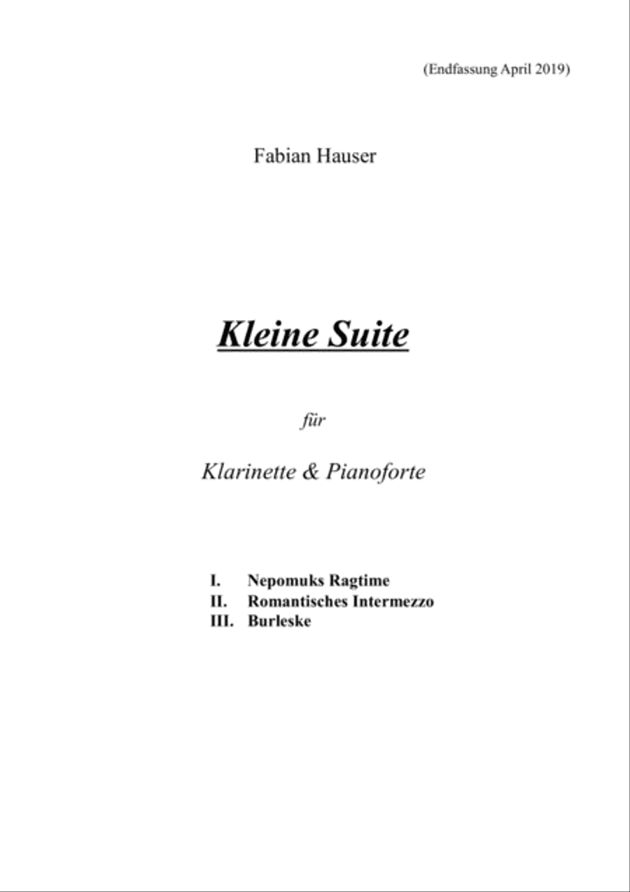 Kleine Suite für Klarinette und Klavier (Little Suite for Clarinet and Piano)