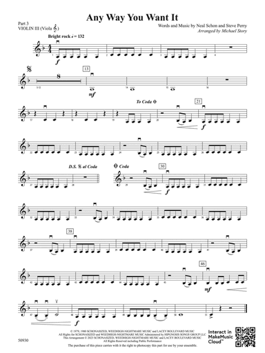 Any Way You Want It: Part 3 - Violin I