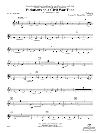 Variations on a Civil War Tune: 2nd B-flat Clarinet