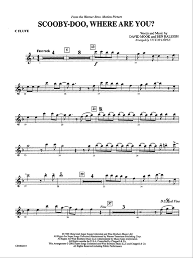 Scooby-Doo, Where Are You? (from Scooby-Doo): Flute