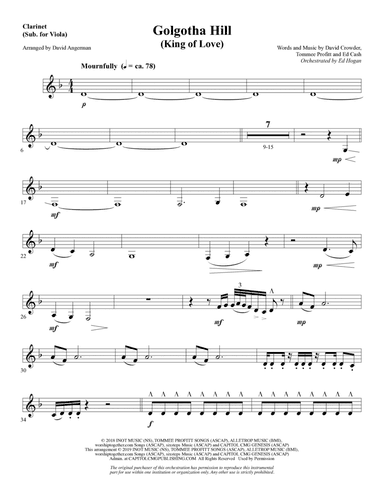 Golgotha Hill (King of Love) (arr. David Angerman) - Clarinet (sub. Viola)