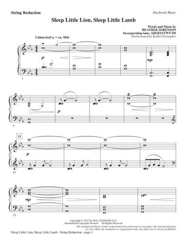 Sleep Little Lion, Sleep Little Lamb - Keyboard String Reduction