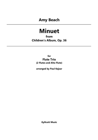 Minuet from Children's Album (Flute Trio)