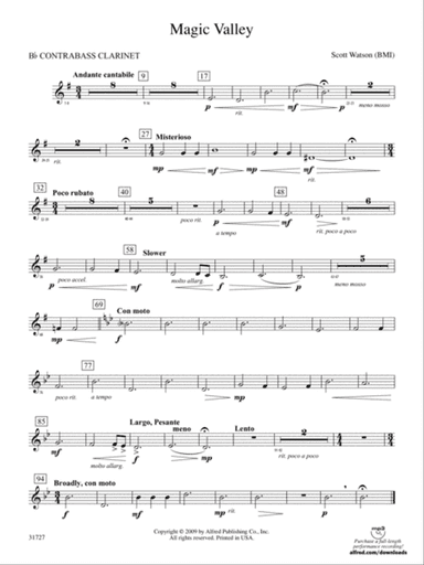 Magic Valley: (wp) B-flat Contrabass Clarinet