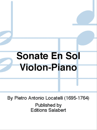 Sonate En Sol Violon-Piano