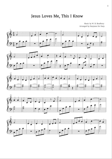 Jesus Loves Me, This I Know - easy harp