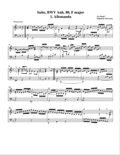 Suite for harpsichord BWV Anh. 80