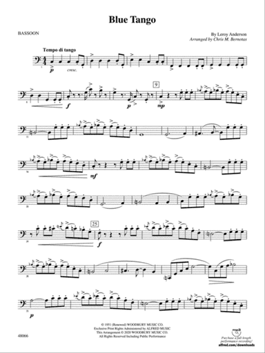 Blue Tango: Bassoon
